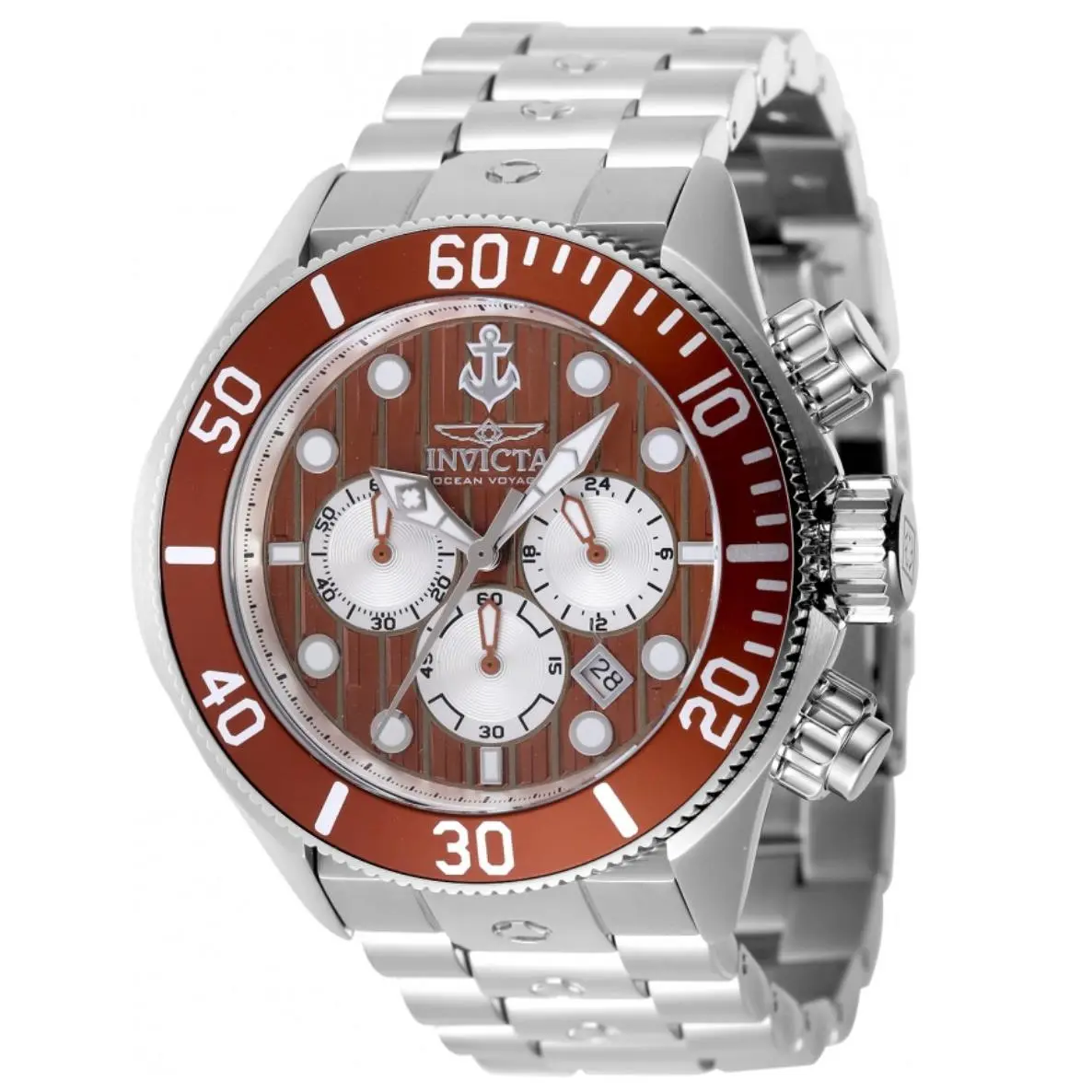 Pro Diver Stratex Brown Dial Men`s 51mm Quartz Chronograph Watch 47831 by Invicta