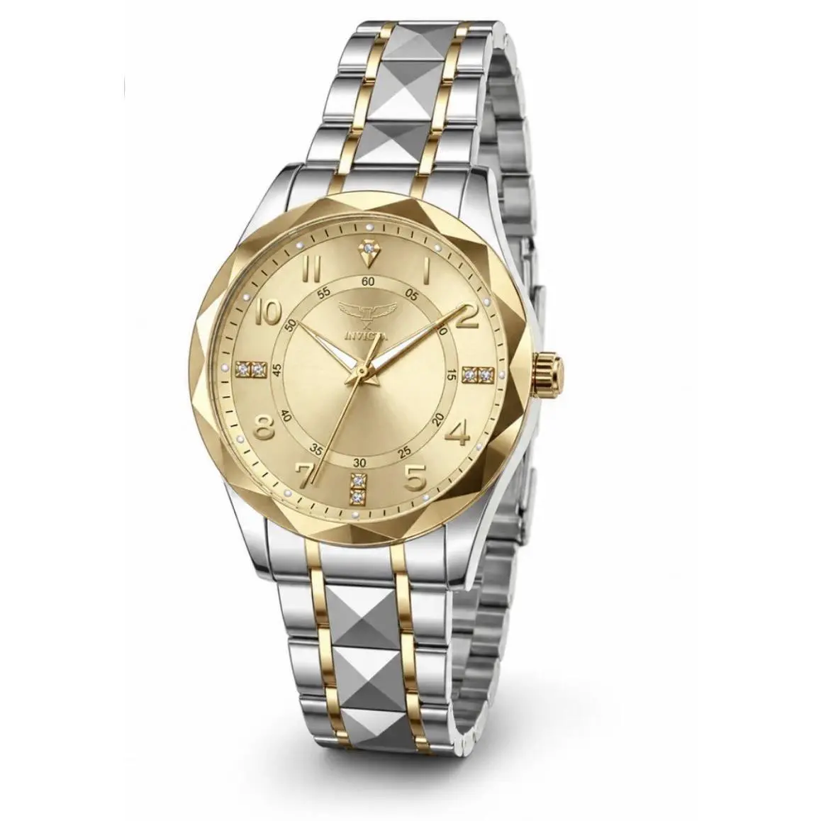 Invicta Specialty Men’s Two Tone Stainless Steel Qutrz Gold Dial 41mm Waterproof
