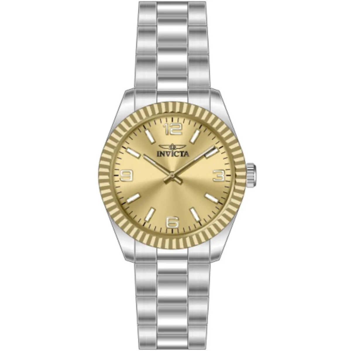 Invicta Men`s Watch Specialty Quartz Gold Tone Dial Silver Steel Bracelet 50576