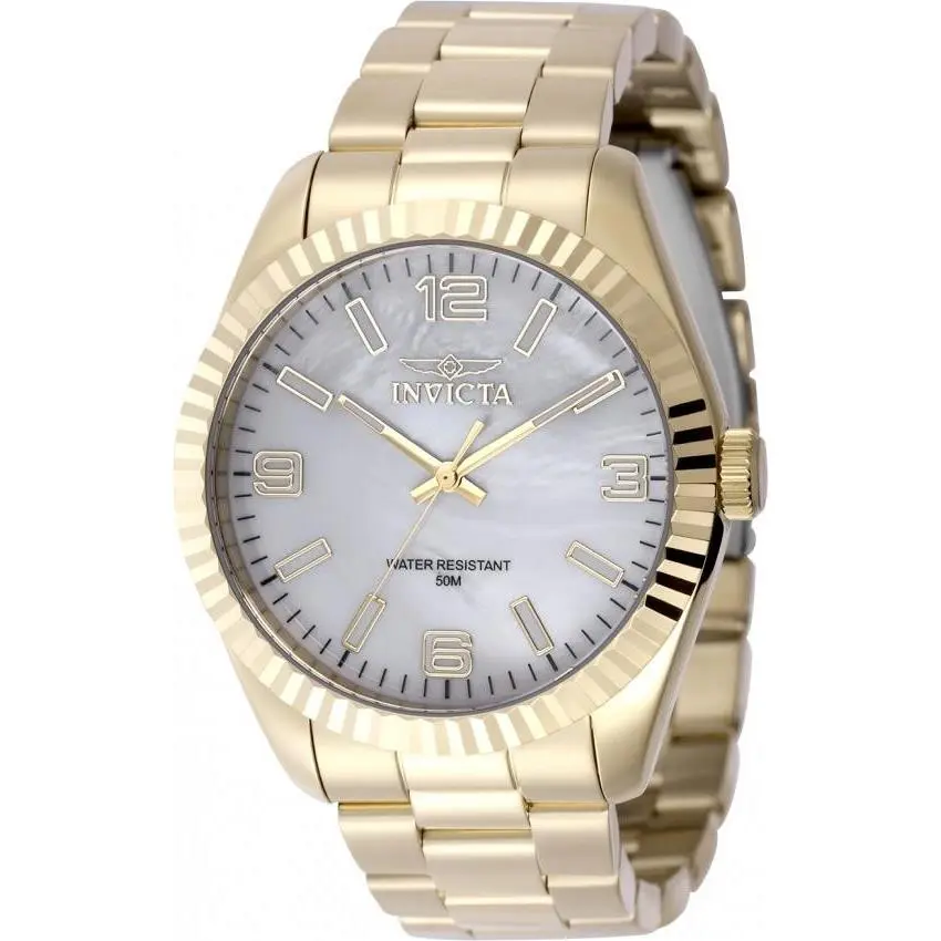 Invicta Specialty White Dial Quartz Gold Tone Stainless Steel Watch