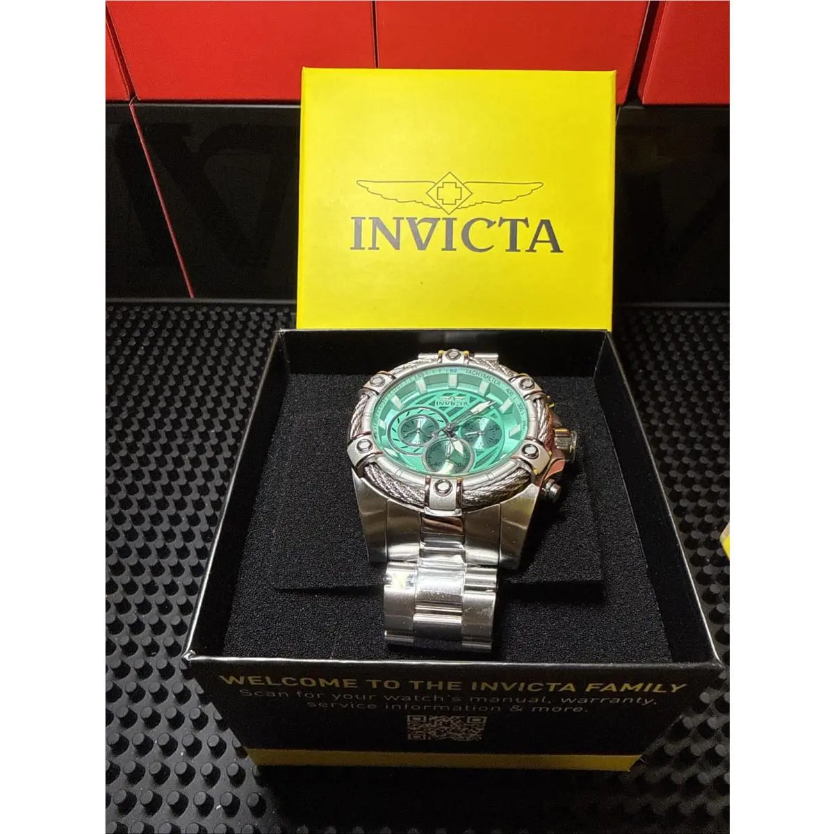 Invicta Bolt Ace Men`s Watch 52mm Stainless Steel Aqua Dial 45874