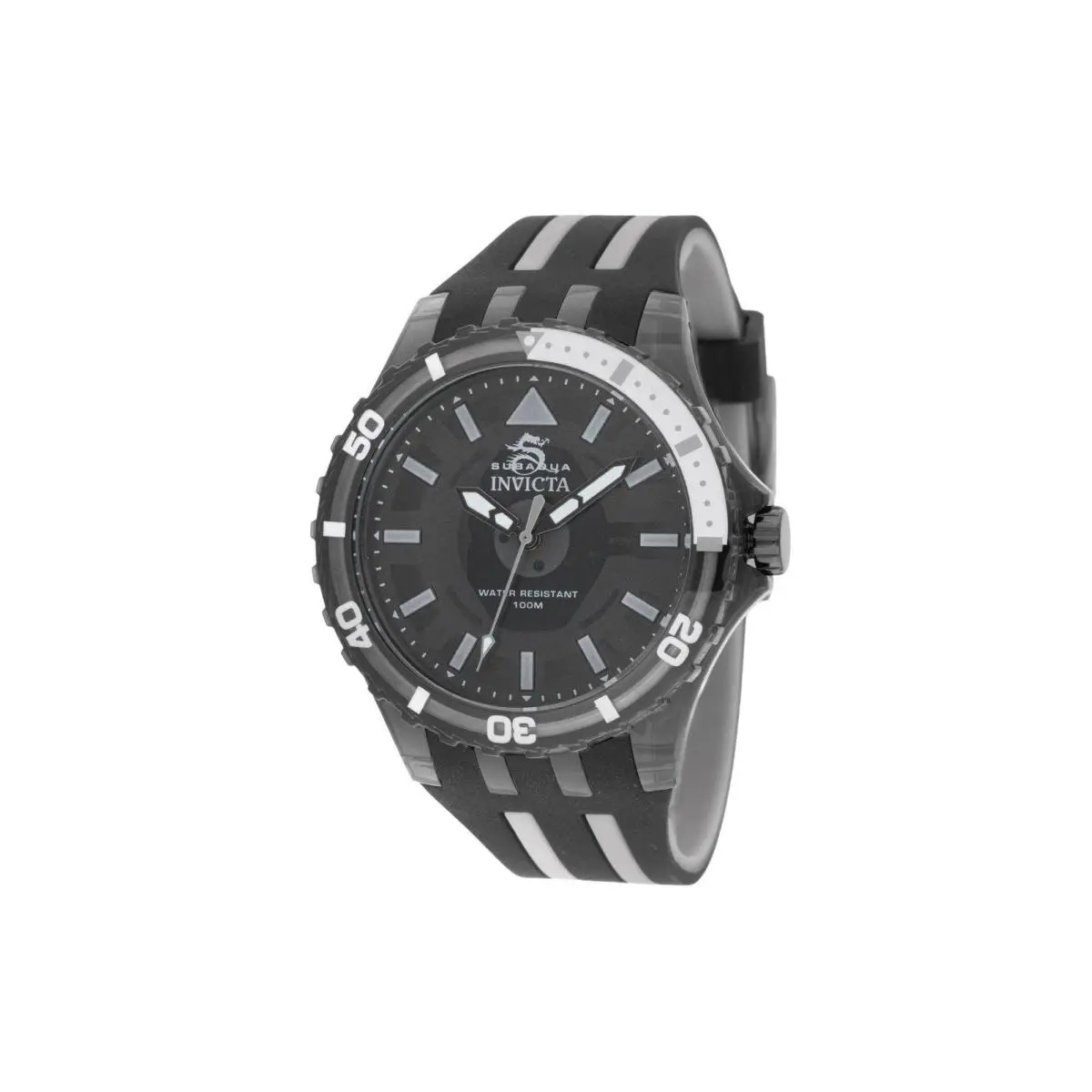 Subaqua Black Dial Quartz Silicone Strap Watch by Invicta