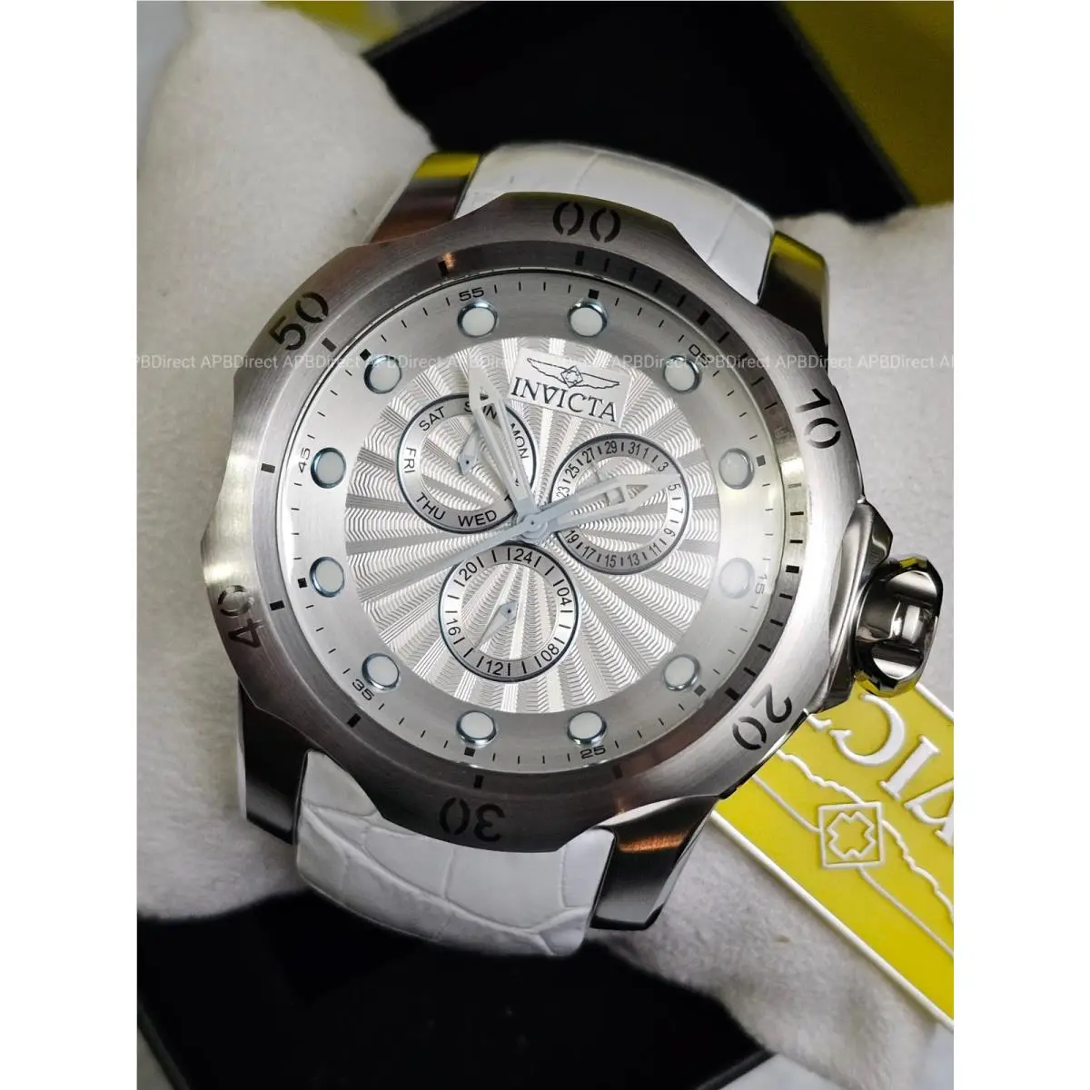 Invicta - Venom - Ice Blue / White Leather - Multifunction - Mens Watch