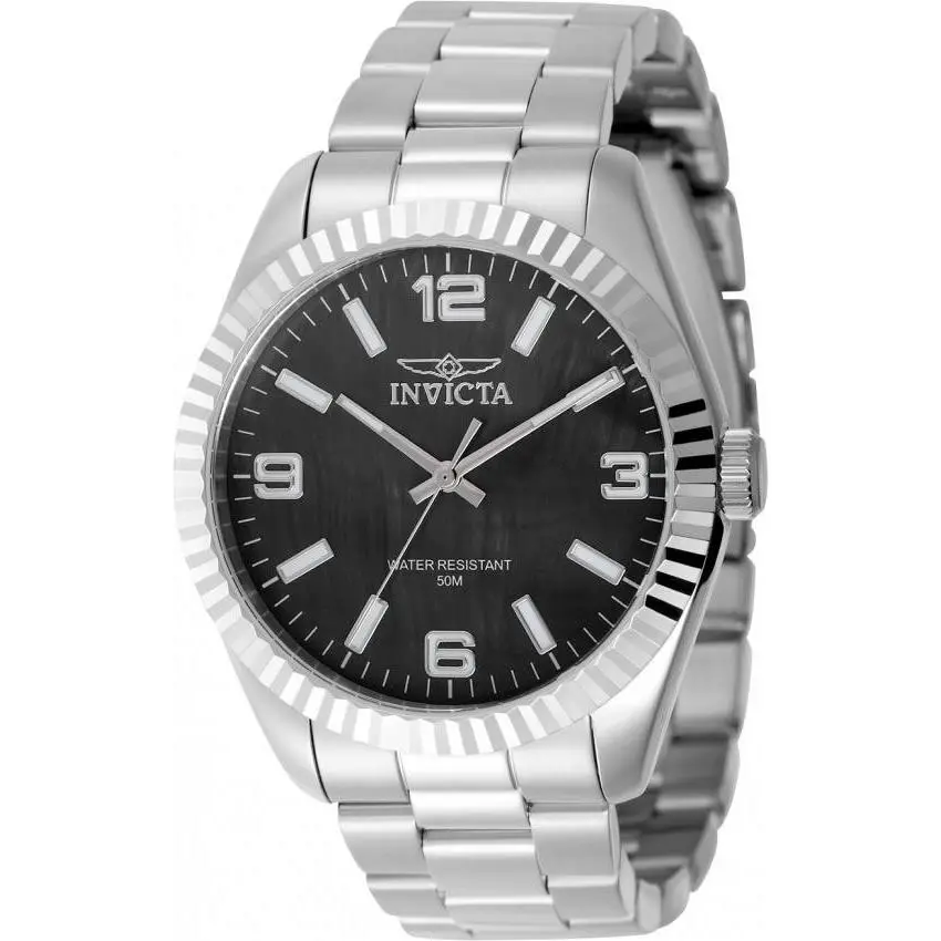 Invicta Specialty Black Dial Quartz Stainless Steel Watch