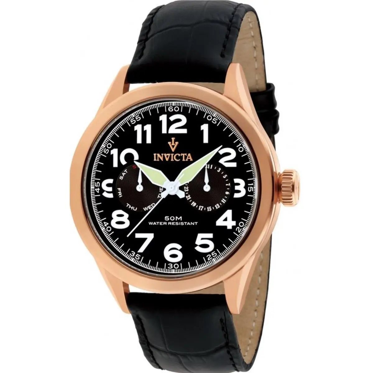 Invicta Men`s 11742 Vintage Quartz 3 Hand Black Dial Watch