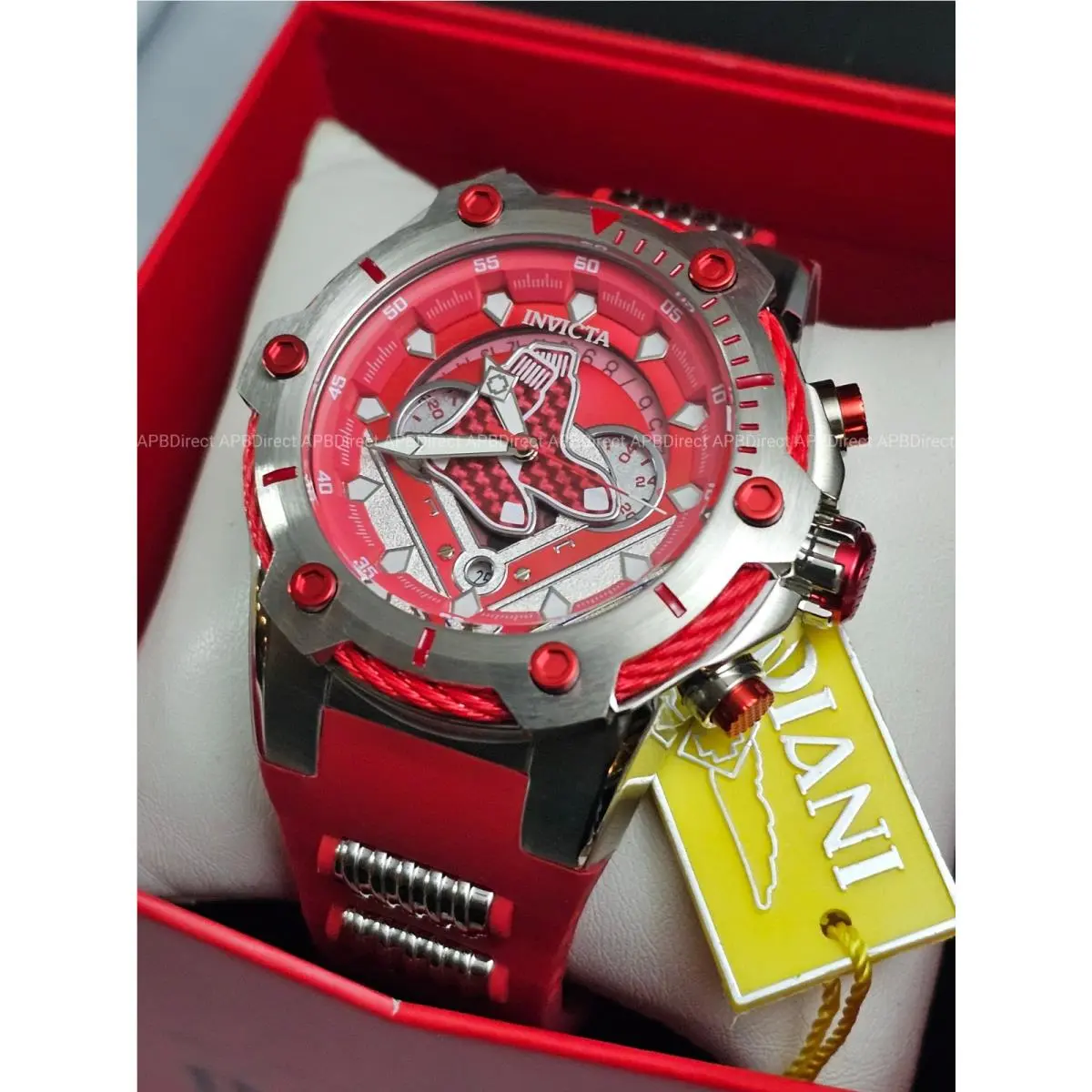 Invicta - Mlb - Boston Red Sox - Red Glass Fiber - Dual Time - Mens Watch