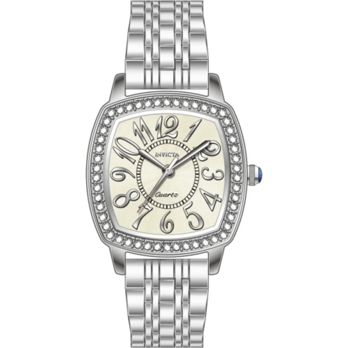 Invicta Women`s Watch Wildflower Quartz Beige Dial Silver Steel Bracelet 69363