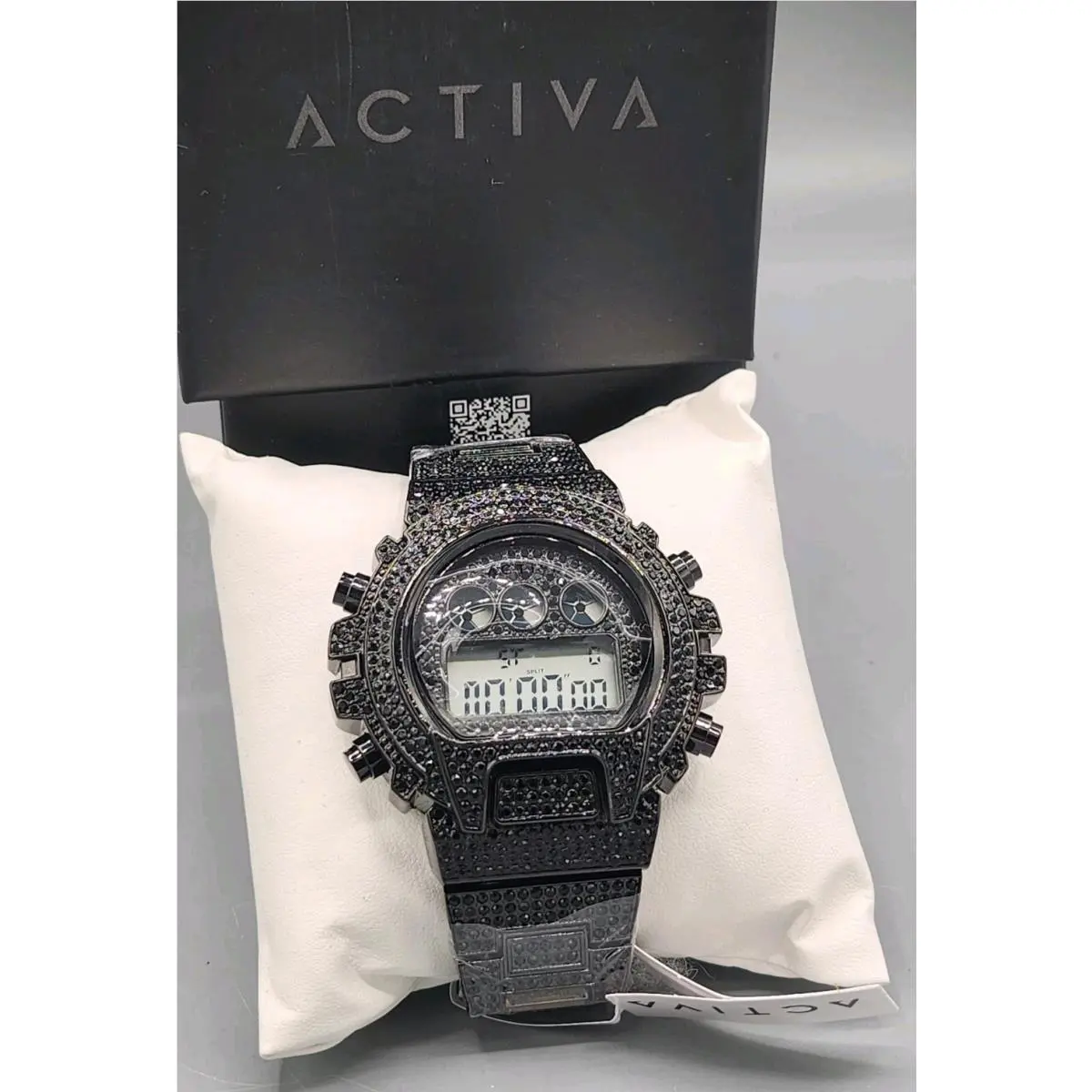 Activa Soluna X Invicta Digital Men`s Watch Black Ice Steel 51mm ACW4019-001