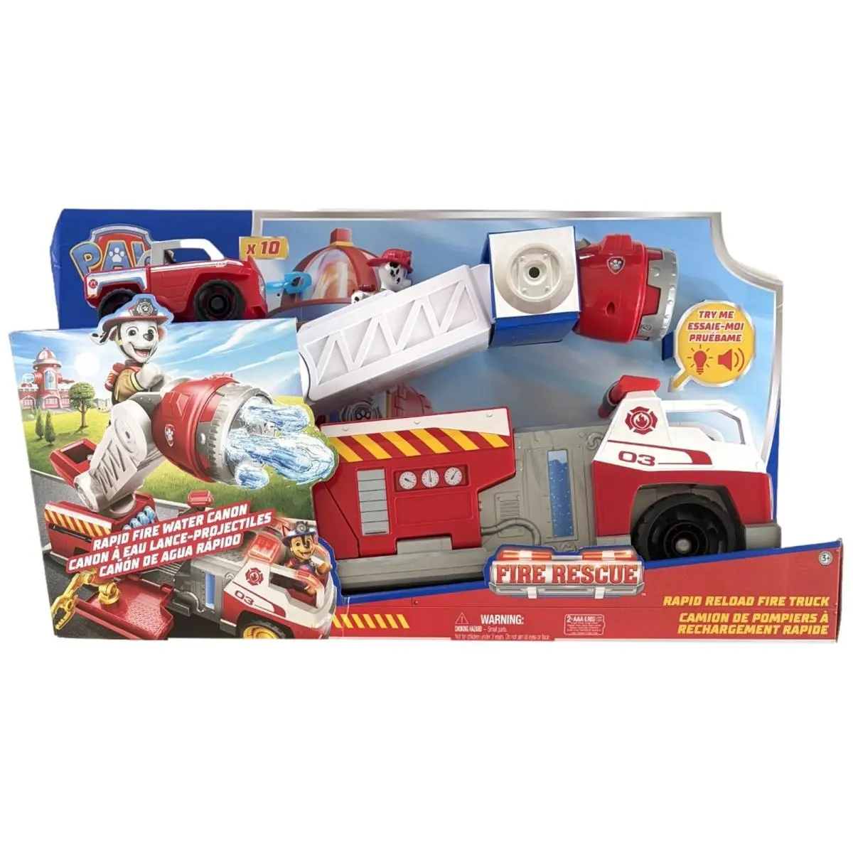 Paw Patrol Fire Rescue Rapid Reload Fire Truck Vehicle with Projectile Launcher