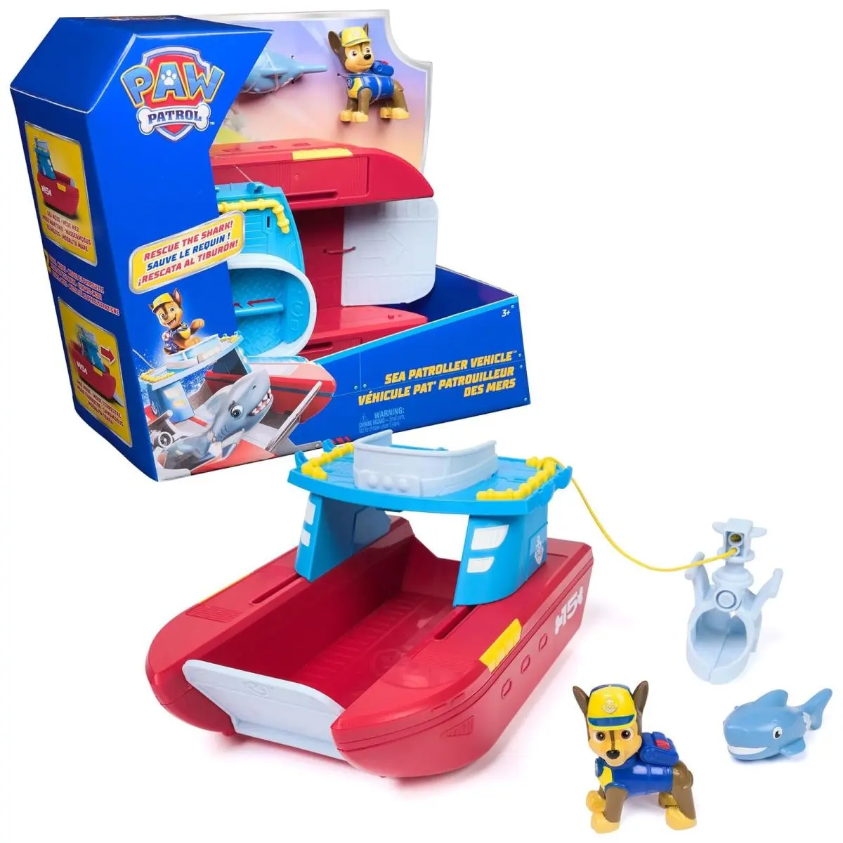 Paw Patrol Sea Patroller Chase Shark Transforming Vehicle
