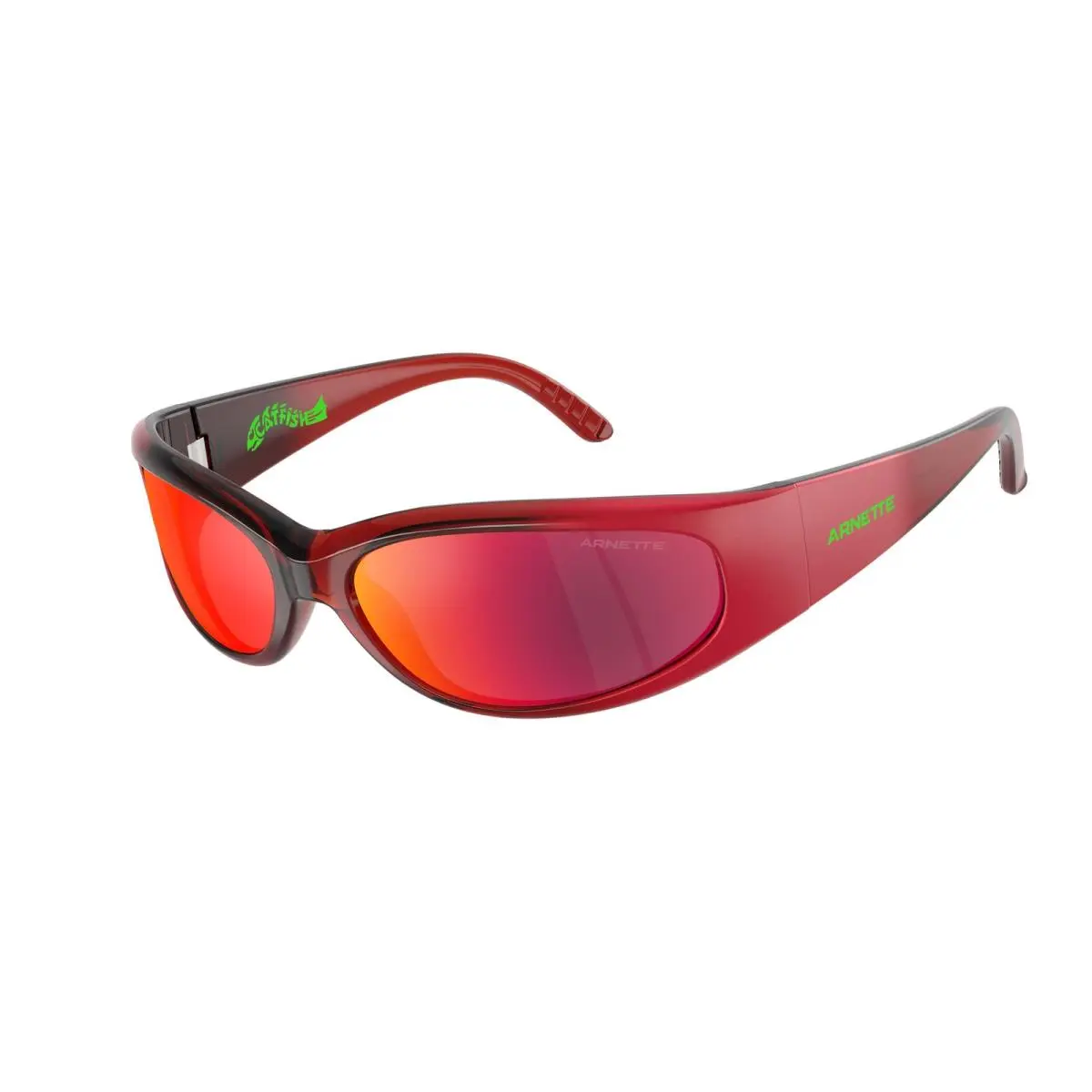 AN4302 30196Q Catfish Orange Red Grey Mirror Orange 65mm Mens Sunglasses by Arnette
