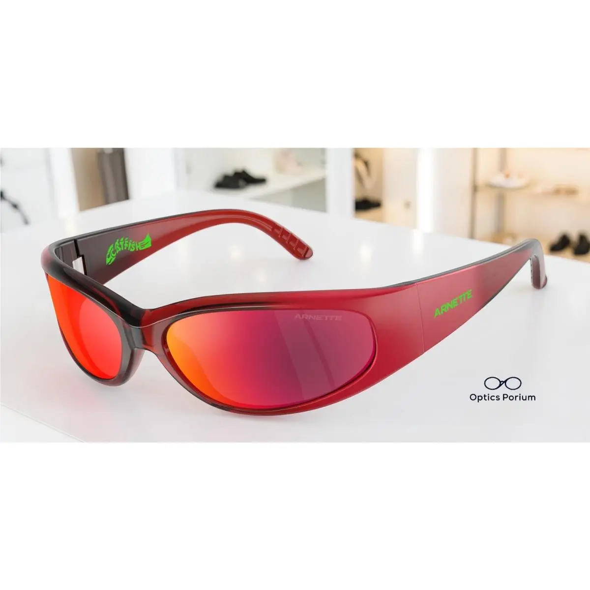Arnette AN4302 30196Q Catfish Orange Red Grey Mirror Orange 65mm Mens Sunglasses