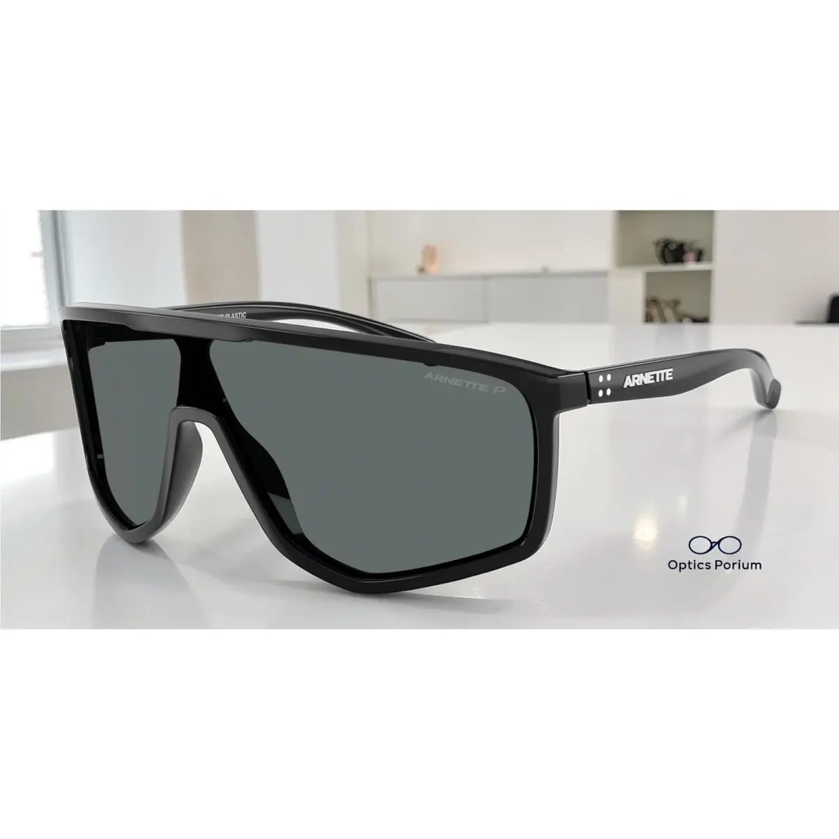 Arnette AN4360 290081 Stripe m Black Dark Grey Polarized 36 mm Men`s Sunglasses