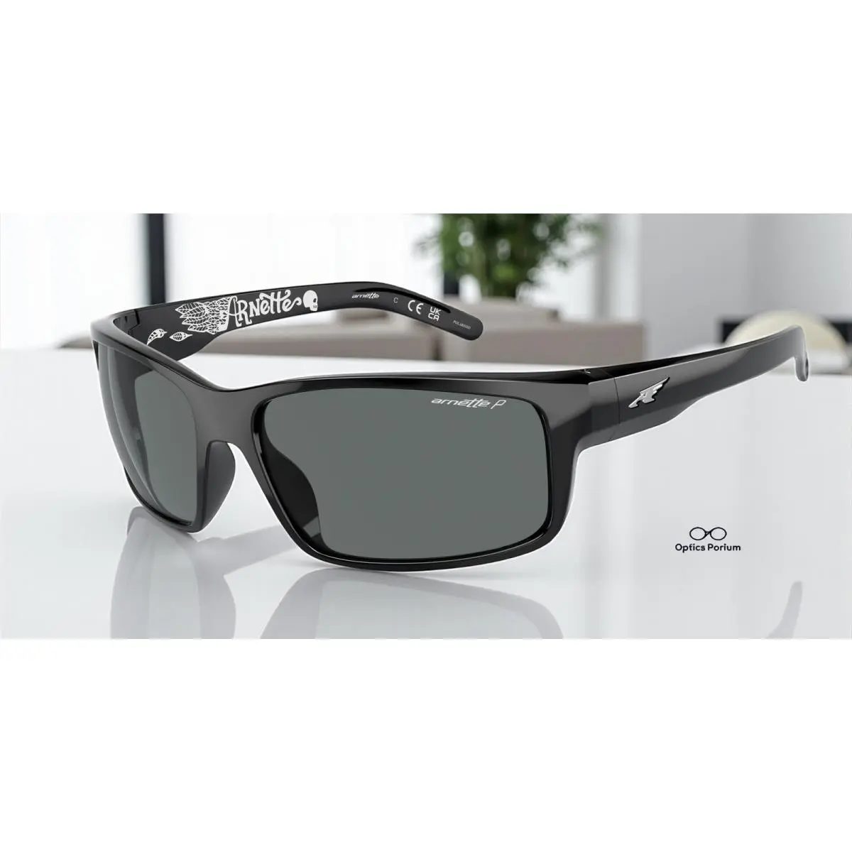 AN4202 226781 Fastball Black Polarized Grey 62 mm Men`s Sunglasses by Arnette