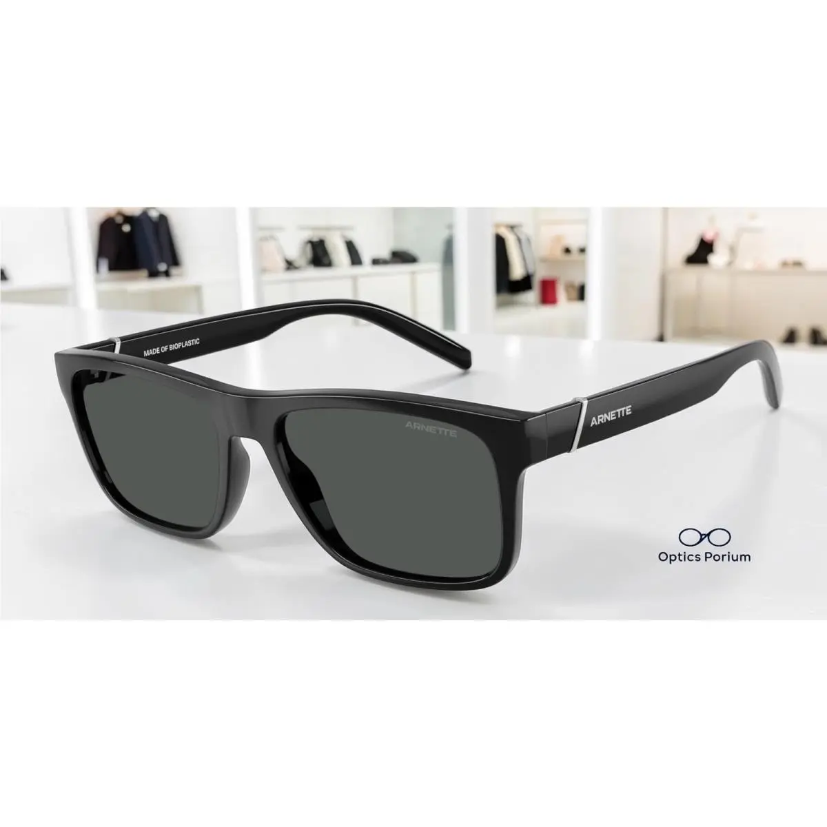 AN4298 275387 Bandra Black Dark Grey 55 mm Men`s Sunglasses by Arnette