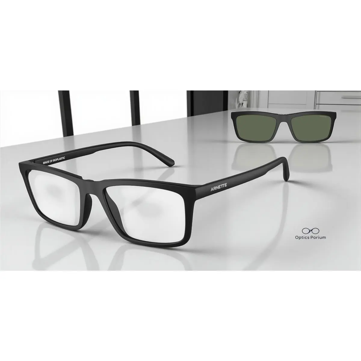 AN4333 27581W Hypno 2.0 Matte Black Clear 55 mm Men`s Sunglasses by Arnette