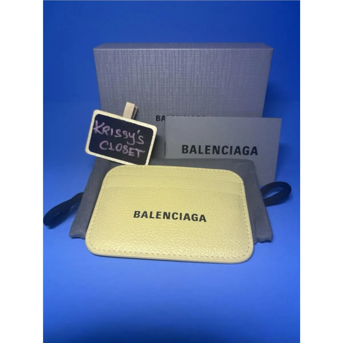 Balenciaga Leather Yellow Mini Card Case Complete Inclusion