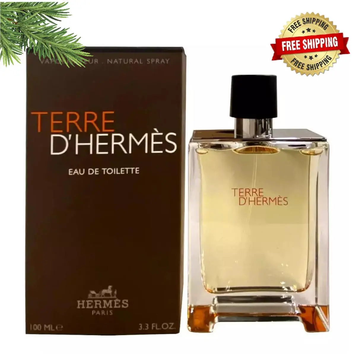 Hermes Terre D`hermes Eau de Toilette 3.3 oz Men Cologn Edt Perfume
