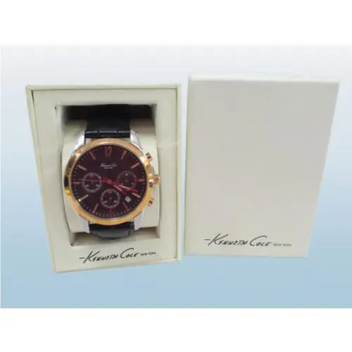 Kenneth Cole KC1502 Two Tone Silver Rose Gold Chronograph Wrist Watch Boxed
