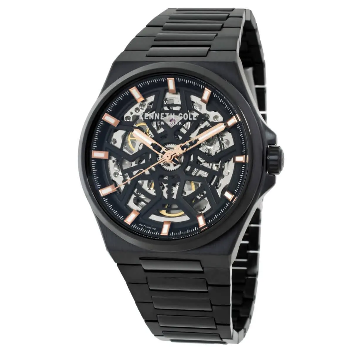 Kenneth Cole New York KCWGY0065303 Black Skeleton Dial 43.5 mm Men`s Watch New