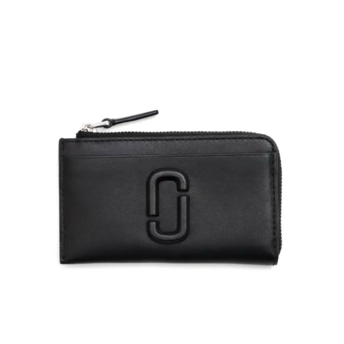 Women`s The Leather J Marc Top Zip Multi Wallet In Black/silver by Marc Jacobs
