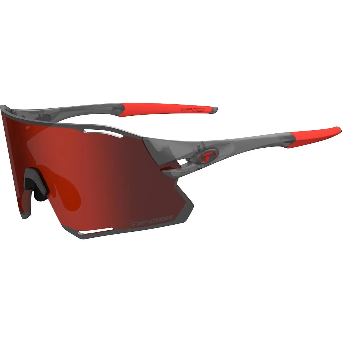 Optics Rail Race Interchange Sunglasses Satin Vapor/Clarion Red/Clear by Tifosi