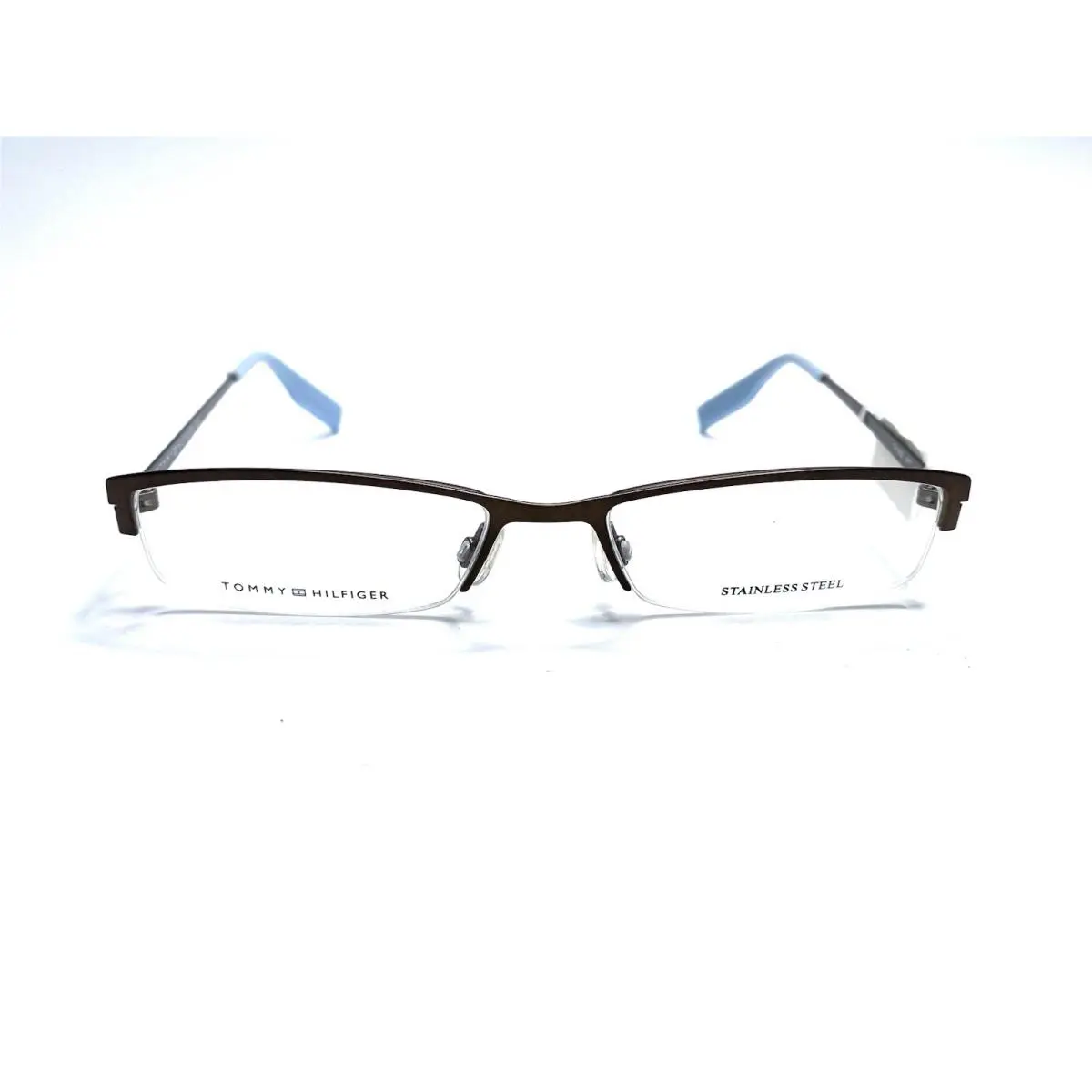 Tommy Hilfiger Rectangular Half Rim Brown Blue Glasses TH1052 0Y7 52 17 135
