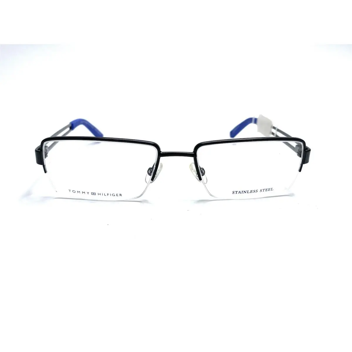 Tommy Hilfiger Rectangular Half Rim Black Blue Glasses TH1024 003 52 17 140