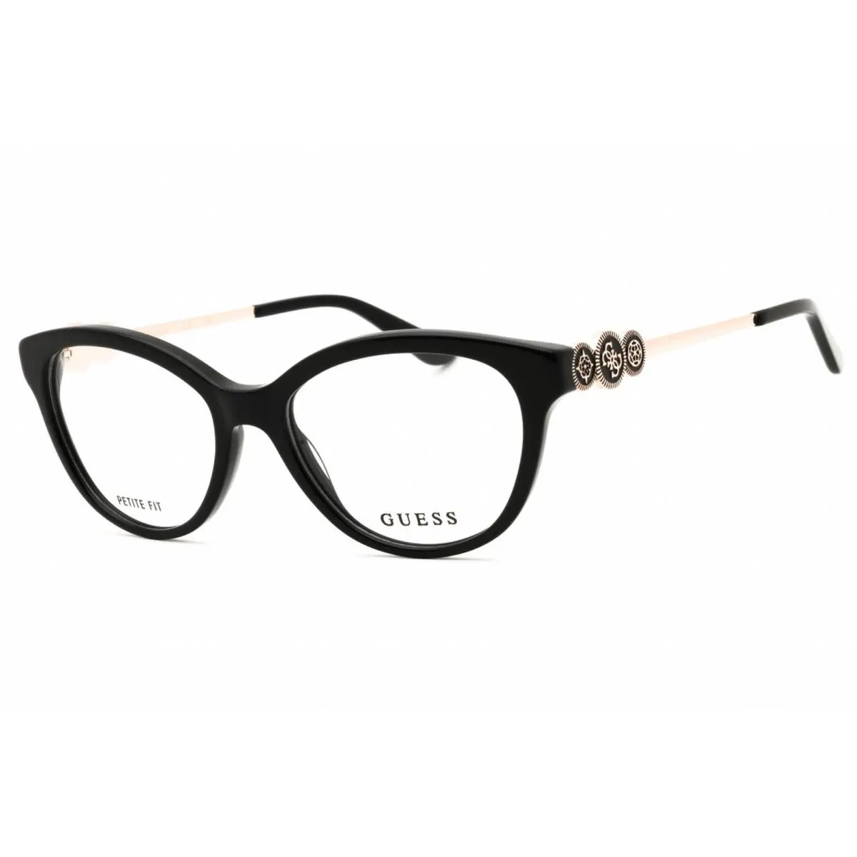 Guess Women`s Eyeglasses Shiny Black Acetate Cat Eye Full Rim Frame GU50230 001