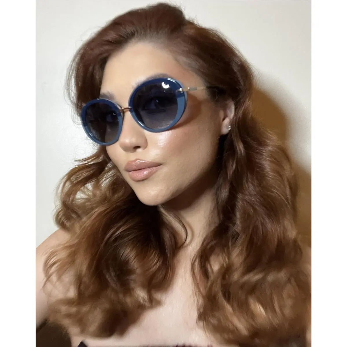 Polarized  Gff 1103 53mm Blue Oversized Women`s Sunglasses by Gianfranco Ferre