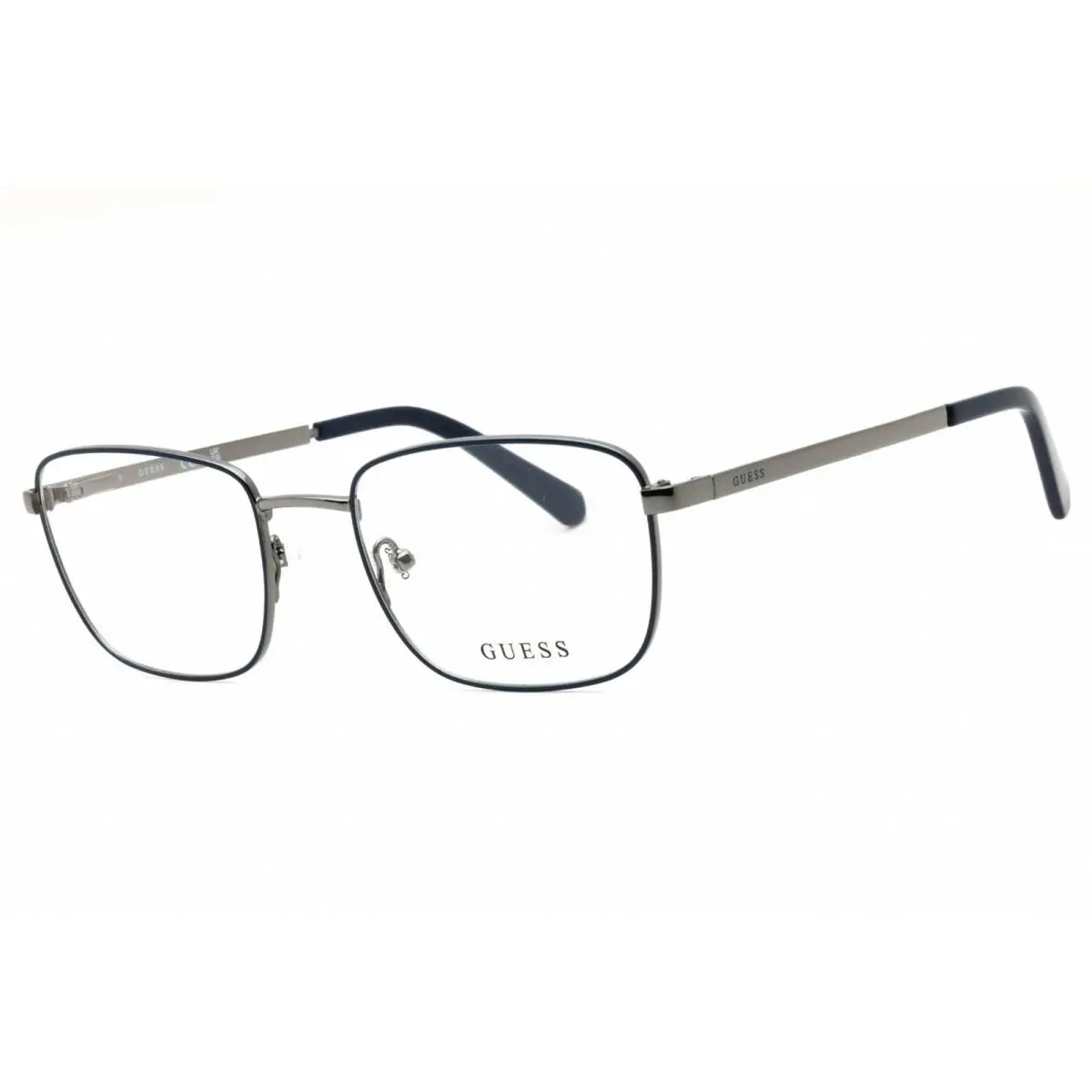 Guess Men`s Eyeglasses Blue/grey Metal Rectangular Full Rim Frame GU50074 092