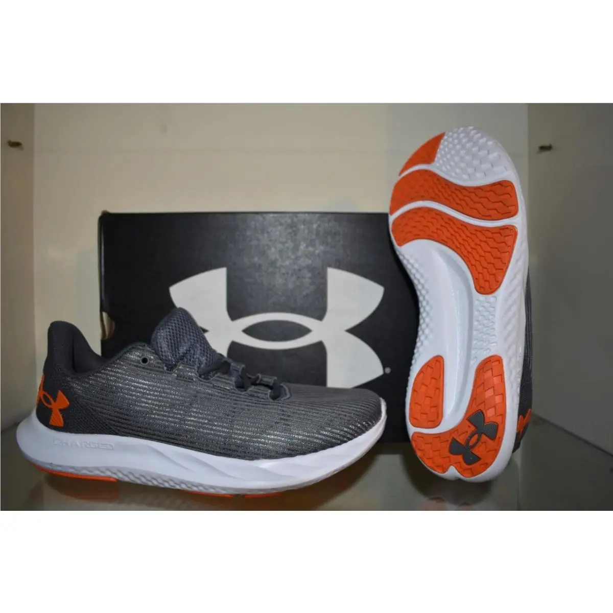 Under Armour Men`s Charged Speed Swift Running Shoes 3026999 026 Gray/orange
