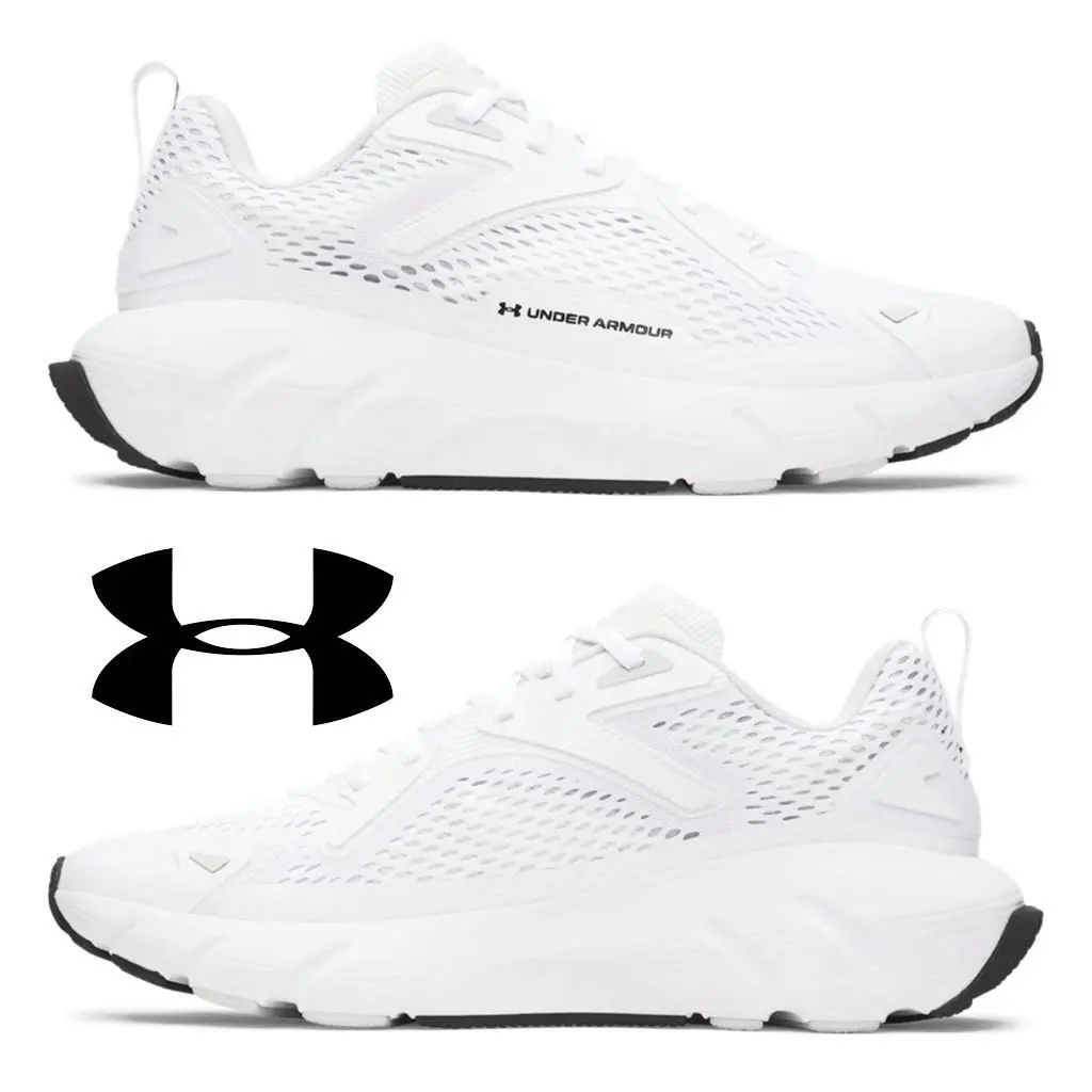Under Armour Aura Men`s Shoes Running Sport Training Casual Comfort Sneakers - White, Manufacturer: White / Halo Gray / Black - 101