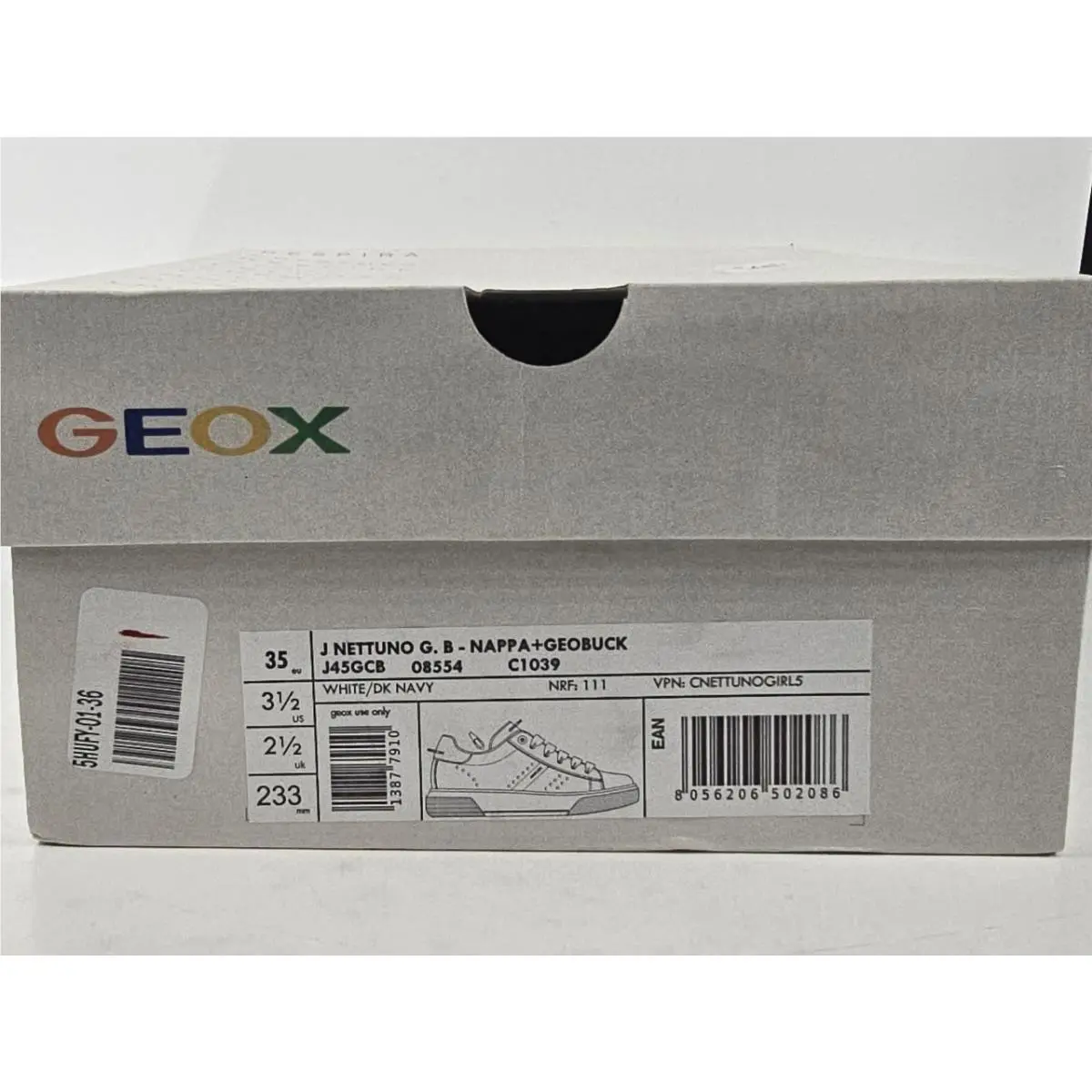 Geox shoes - Geox J Nettuno - Nettuno - C1039 - White, Secondary: Dark Navy (UPC: 8056206502086) 5