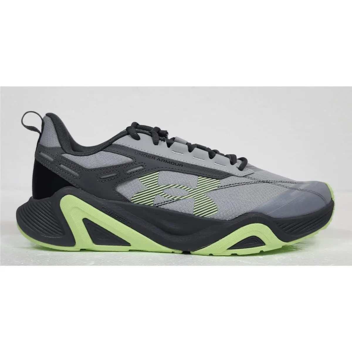Men`s Training Sneakers Size 11.5 Gray Under Armour Charged Commit TR 5 Running