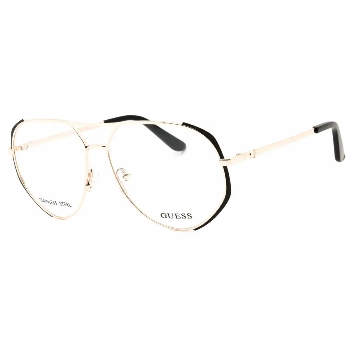 Guess Women`s Eyeglasses Matte Black Metal Aviator Full Rim Frame GU50247 002