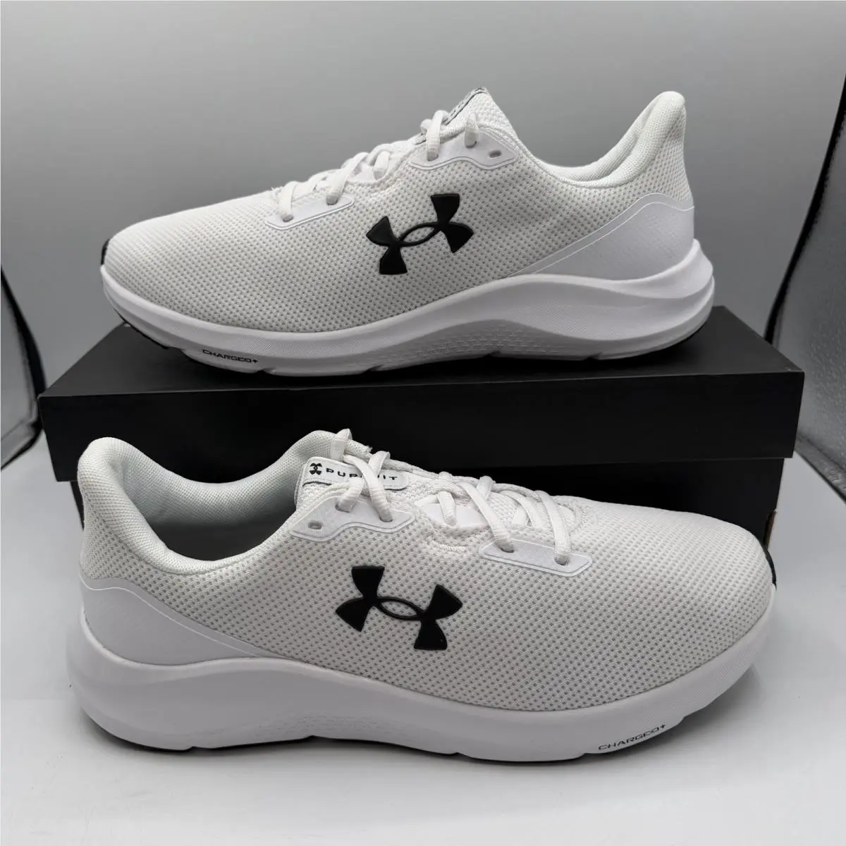 Under Armour Charged Pursuit 4 Running Shoes Mens 10.5 White Sneaker 3028254-100