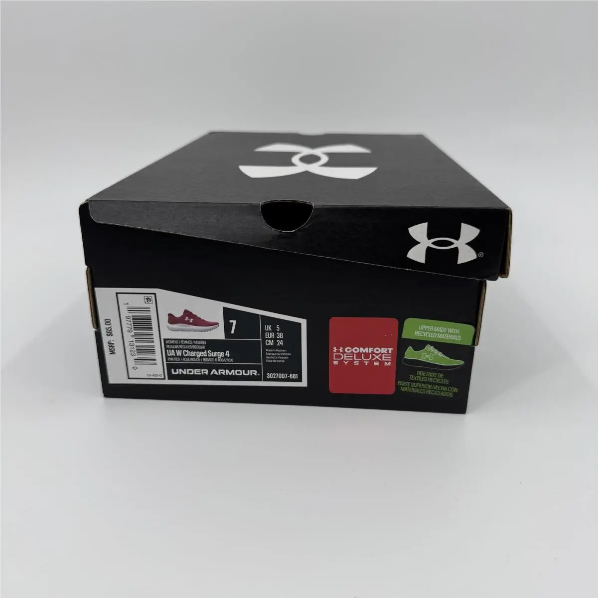Under Armour shoes - Charged Surge 4 - Charged Surge - 3027007-681 - (681) Shaded Fuchsia/Crimson Crest/White (UPC: 197779131230) 5