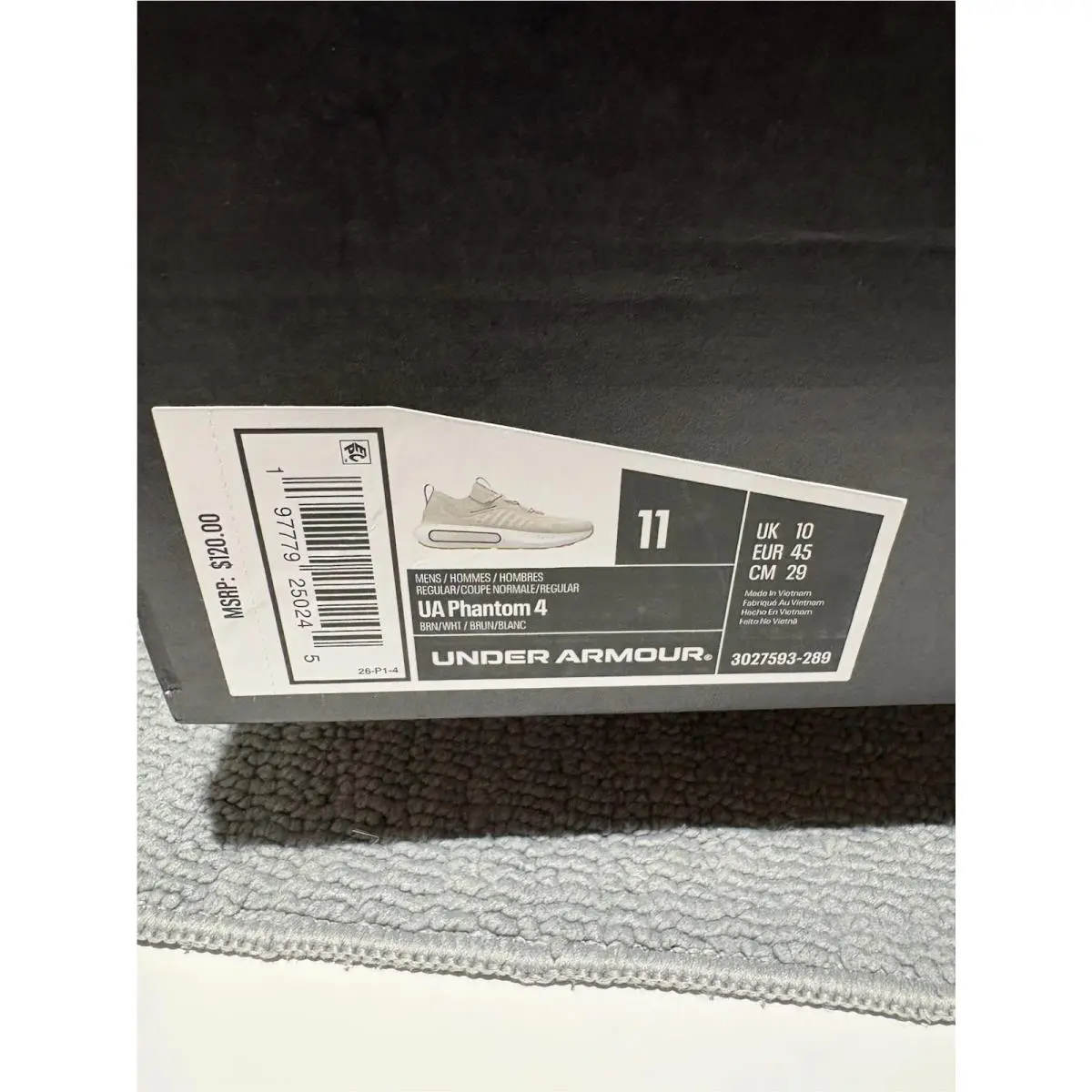 Under Armour shoes - Under Armour UA HOVR Phantom 4 - 3027593-289 - Khaki Base / White Quartz / Black (UPC: 197779250238) 3