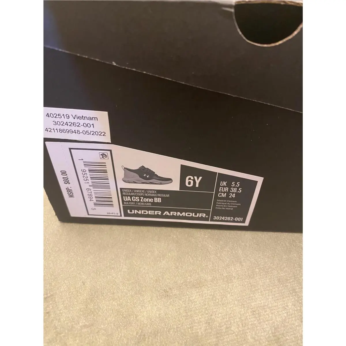 Under Armour shoes - GS Zone - Zone - Black/gray 2