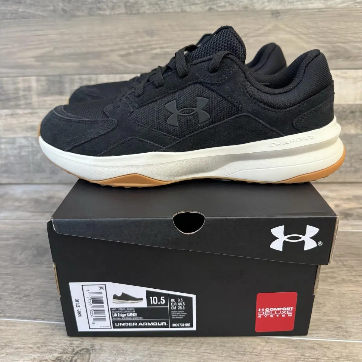 Under Armour UA Edge Suede Men`s Size 10.5 Black W/box 3027731-001 - Black
