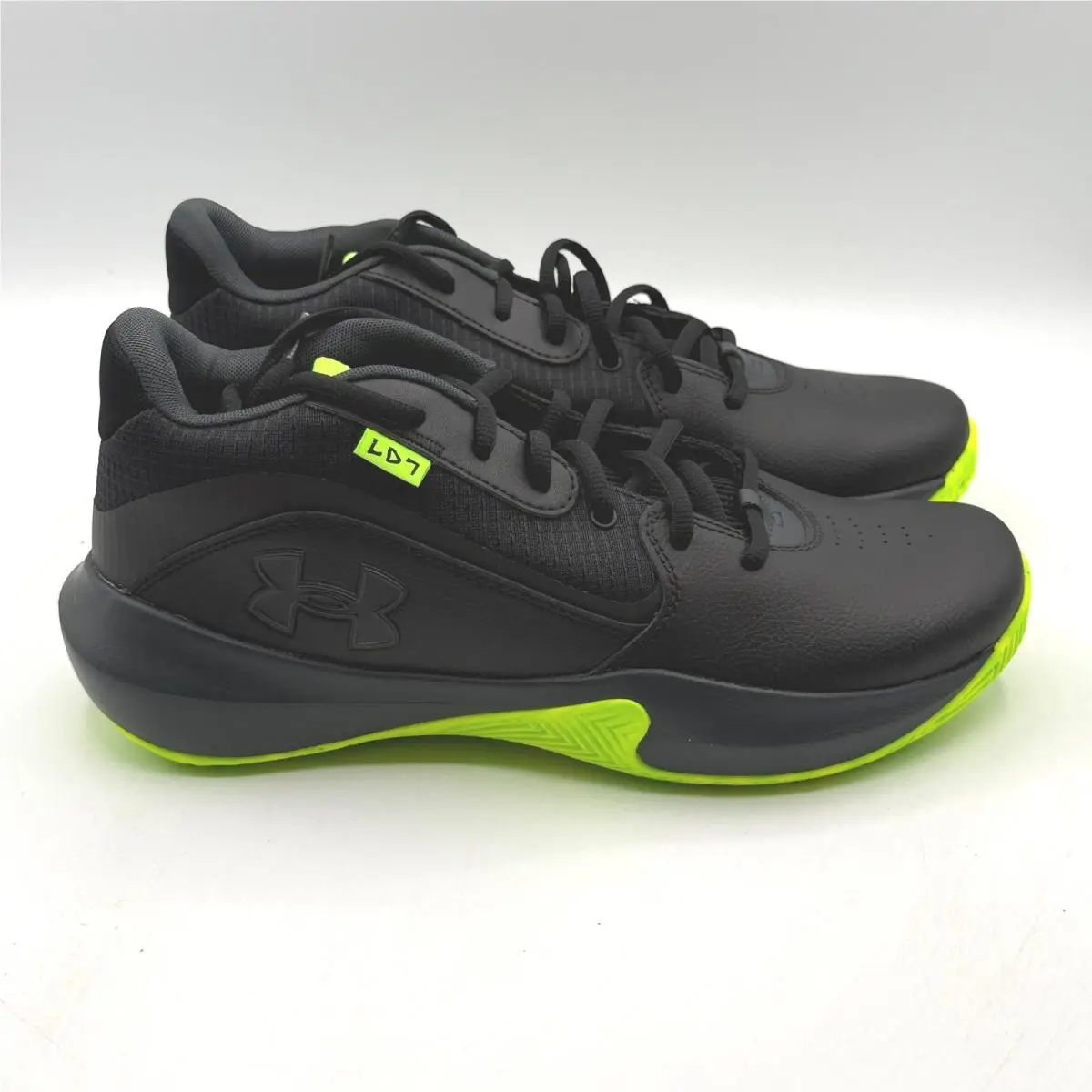 Under Armour UA Lockdown 7 Men Size 10 Black Neon Green Basketball 3028512-006