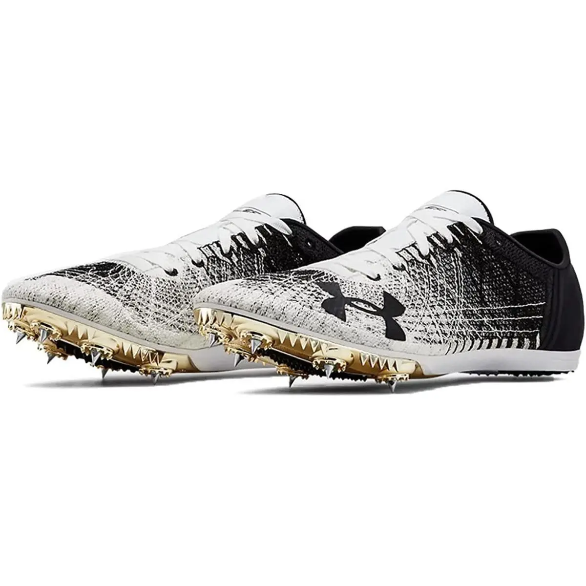 Under Armour Men`s Speedform Miller 2 Track Shoes 3000020-101 Black White 10.5