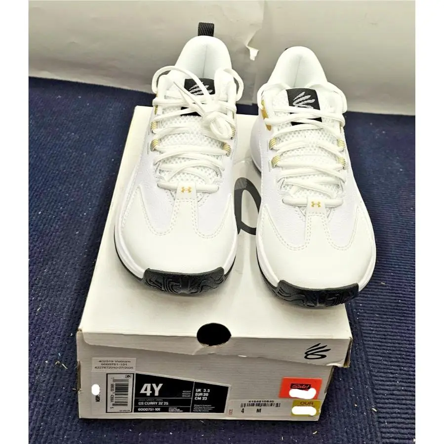 Under Armour GS Curry 3Z 25 Kids` Unisex Basketball Shoes Size 4Y White/black