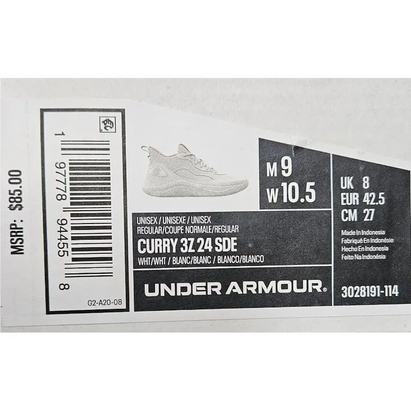 Under Armour shoes - Under Armour Curry 3Z 24 SDE - White (UPC: 197778944558) 7