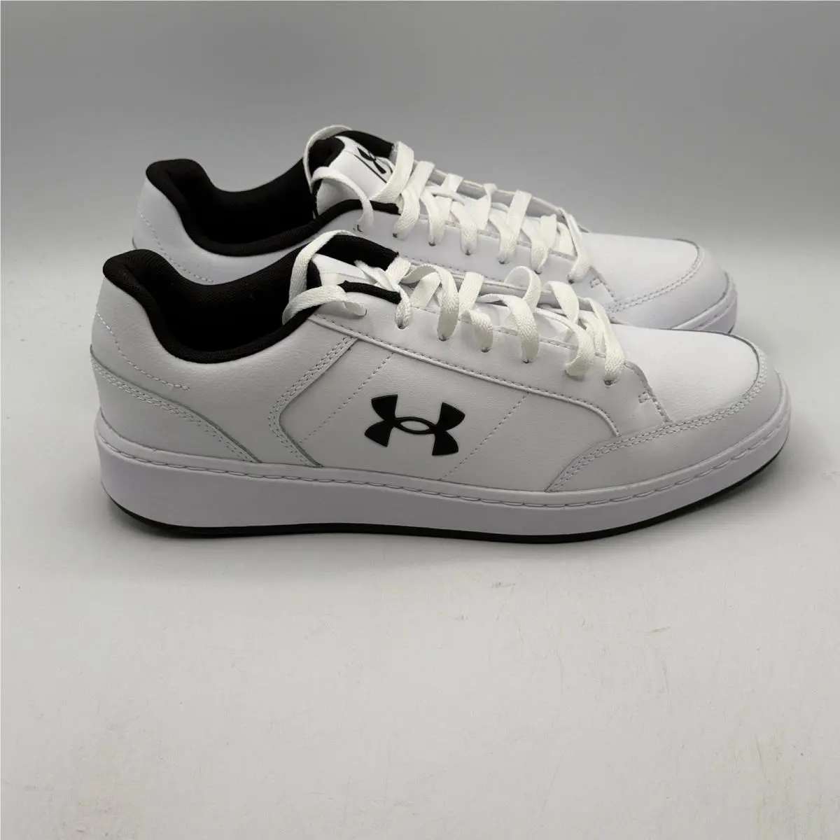 Under Armour UA Official Mens Size 12 White Black Low Top Sneakers 3028486-101