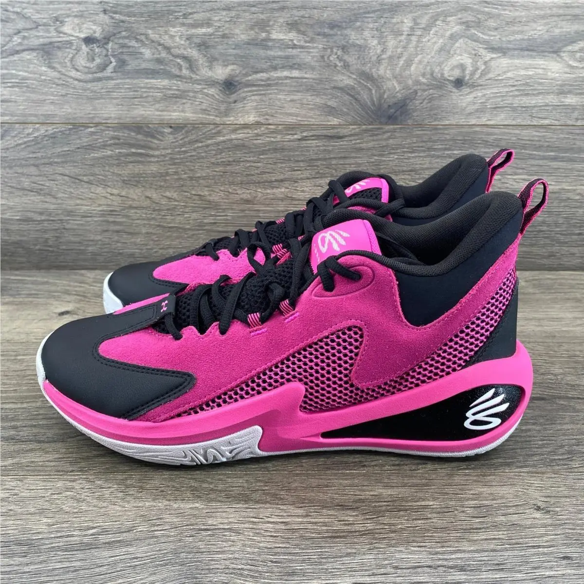 Under Armour Curry 3Z 25 Sde Mens 10.5 Pink Black Basketball Shoes Sneakers