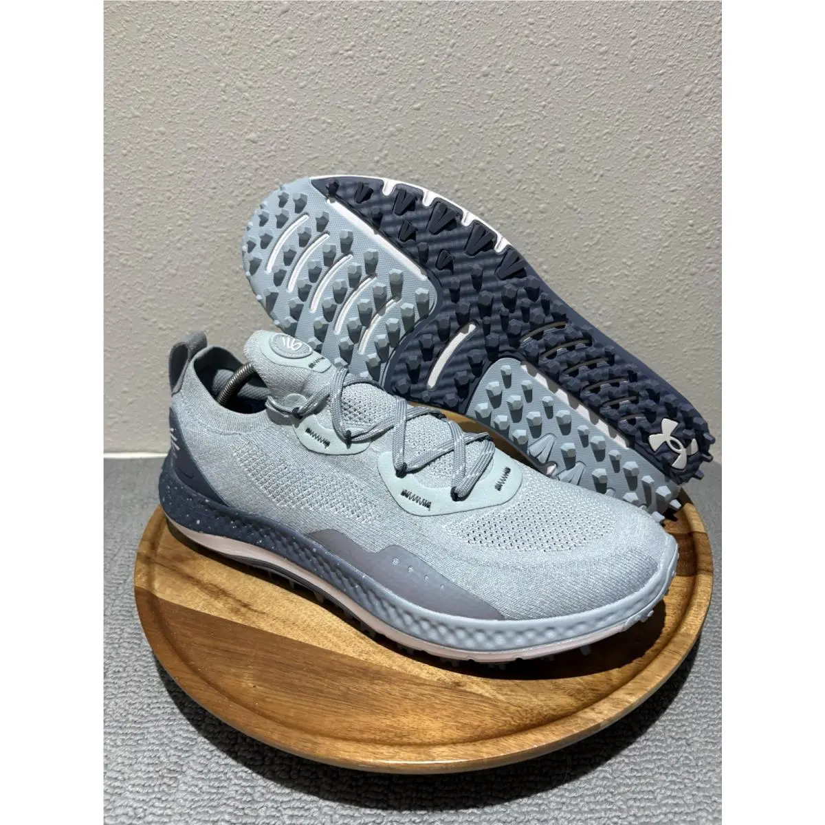 Mens Size 11 Under Armour Charged Curry SL Golf Shoes Blue Grey 3025072-400
