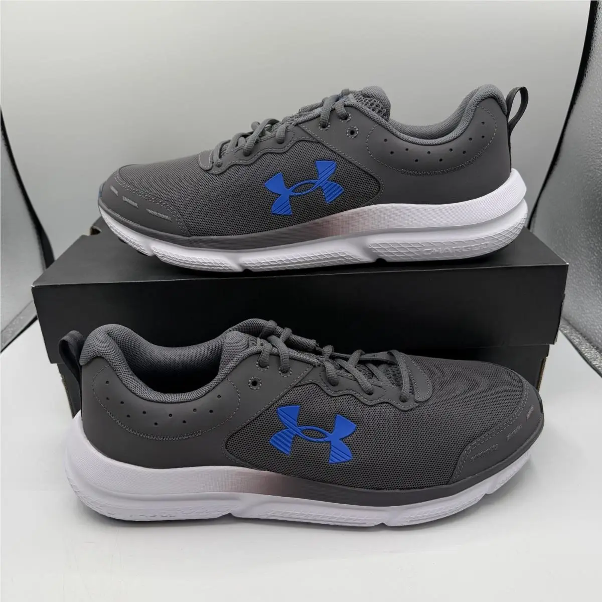 Under Armour UA Charged Assert 10 Shoes Mens 13 Grey/blue Running Sneakers