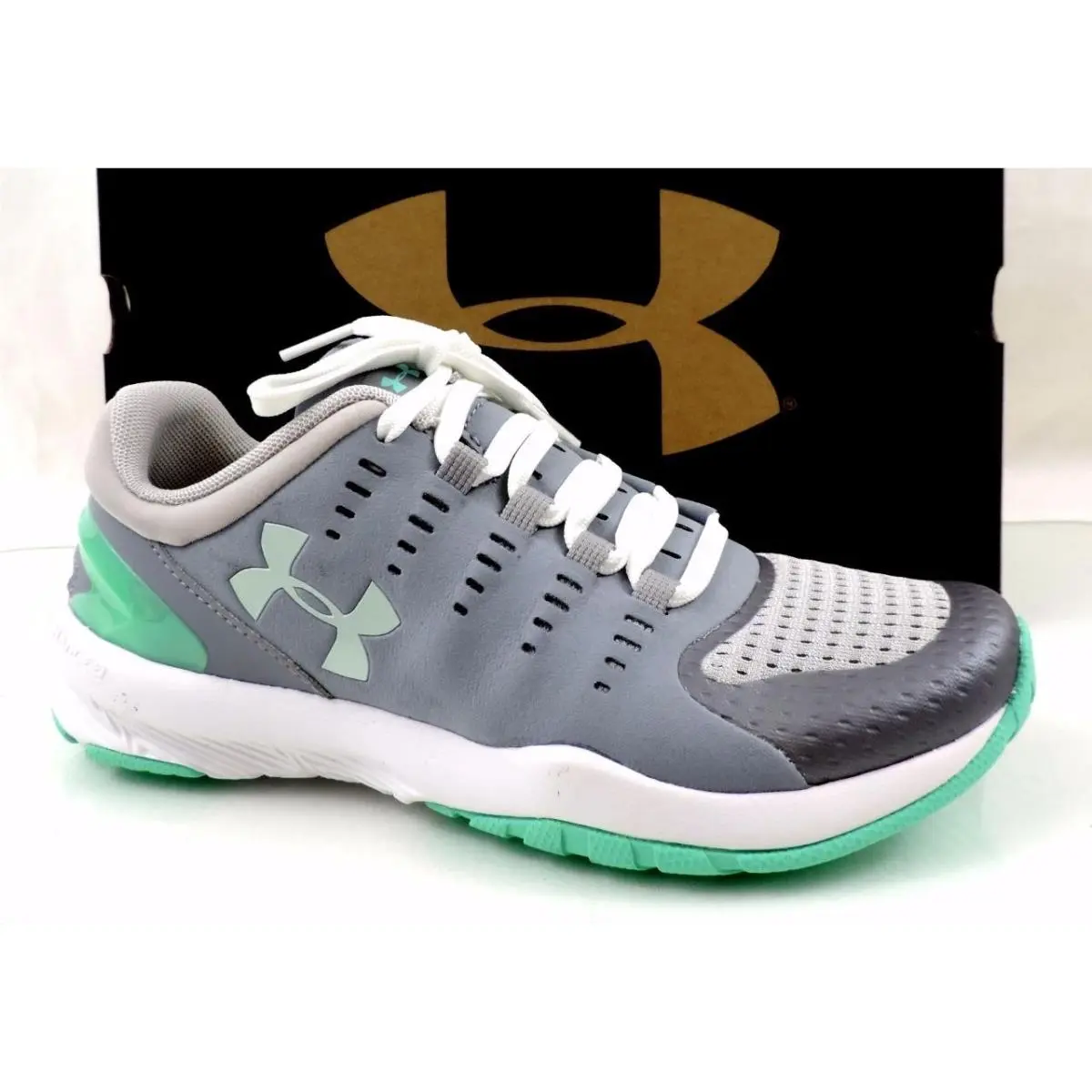 Women`s Shoes Under Armour Charged Stunner Training Shoes Sneakers Grey Size 6.5